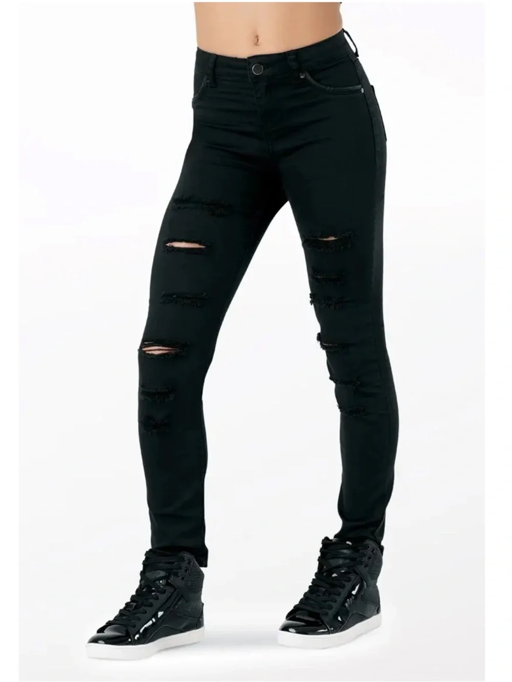 Balera 3Pc Hip Hop Dance Costume Faux Leather Jacket Sequin Top Jeans MC